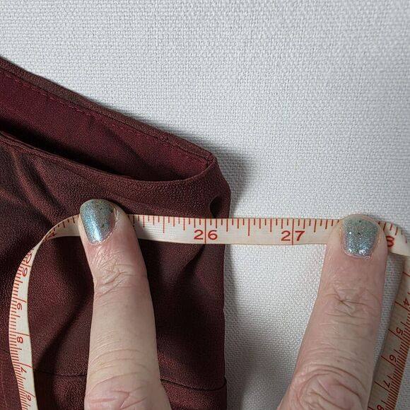 NWT Madewell Maroon Silk Button Down Cami Size 24 Spaghetti Straps Base Layer - Picture 6 of 7